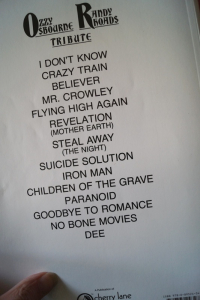 Ozzy Osbourne - Randy Rhoads Tribute Songbook Notenbuch Vocal Guitar