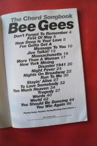 Bee Gees - The Chord Songbook Songbook Vocal Guitar Chords
