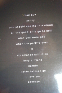 Billie Eilish - When we fall asleep... Songbook Notenbuch Piano Vocal Guitar PVG