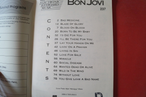 Bon Jovi - Keyboard Songbook Notenbuch Easy Keyboard Vocal