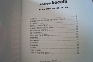 Andrea Bocelli - Romanza Songbook Notenbuch Vocal Guitar