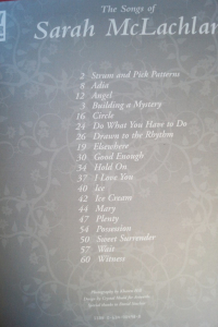 Sarah McLachlan - The Songs of Songbook Notenbuch Vocal Easy Guitar