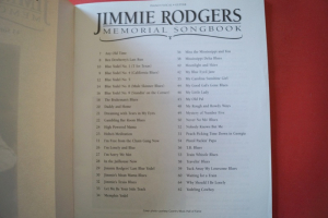 Jimmie Rodgers - Memorial Songbook Songbook Notenbuch Piano Vocal Guitar PVG