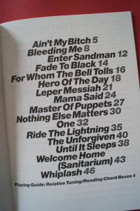 Metallica - The Chord Songbook Songbook Vocal Guitar Chords