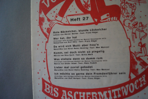 Vom 11.11. bis Aschermittwoch Heft 27 Notenheft