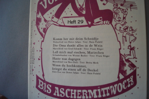 Vom 11.11. bis Aschermittwoch Heft 29 Notenheft