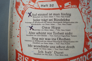 Vom 11.11. bis Aschermittwoch Heft 32 Notenheft