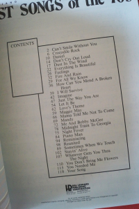 Best Songs of the 70s Songbook Notenbuch Piano Vocal Guitar PVG