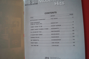 Modern Rock Hits Songbook Notenbuch Piano Vocal Guitar PVG