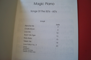 Magic Piano 50s 60s (ohne Diskette) Songbook Notenbuch Piano Vocal