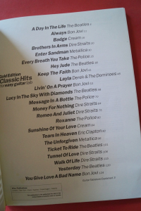 Classic Hits for Easy Guitar Tab (Gold Edition) Songbook Notenbuch Vocal Easy Guitar