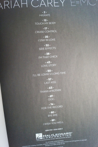 Mariah Carey - E=MC² Songbook Notenbuch Piano Vocal Guitar PVG