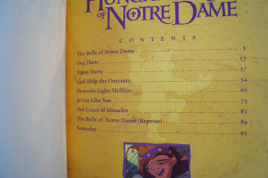 The Hunchback of Notre Dame Songbook Notenbuch Piano Vocal
