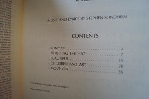 Sunday in the Park with George Songbook Notenbuch Piano Vocal