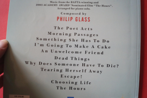 The Hours (Philip Glass) Songbook Notenbuch Piano