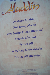 Aladdin (Piano Accompaniment) Songbook Notenbuch Piano