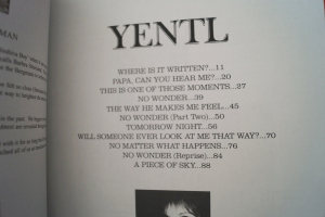 Yentl Songbook Notenbuch Piano Vocal Guitar PVG