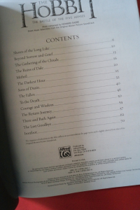 The Hobbit The Battle of the Five Armies Songbook Notenbuch Piano Vocal