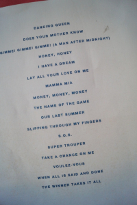 Mamma Mia (Abba Movie) Songbook Notenbuch Big Note-Piano Vocal