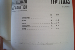 Lead Licks (mit CD) (Hal Leonard Guitar Method) Gitarrenbuch