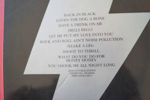 ACDC - Back in Black Songbook Notenbuch Vocal Guitar