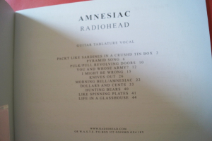 Radiohead - Amnesiac Songbook Notenbuch Vocal Guitar