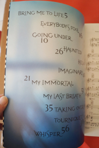 Evanescence - Fallen Songbook Notenbuch Piano Vocal Guitar PVG