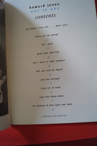 Howard Jones - One to one (mit Poster) Songbook Notenbuch Piano Vocal Guitar
