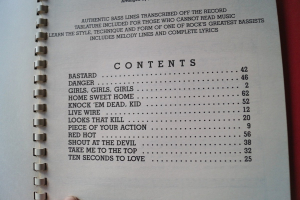 Mötley Crüe - Bass Series Songbook Notenbuch Vocal Bass