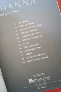 Rihanna - Good Girl gone bad Songbook Notenbuch Piano Vocal Guitar PVG