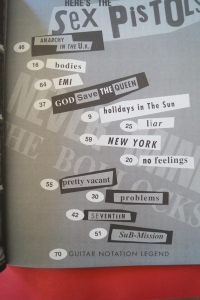 Sex Pistols - Never mind the Bollocks Songbook Notenbuch Vocal Guitar