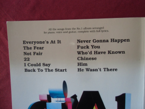 Lily Allen - It´s not me, it´s you Songbook Notenbuch Piano Vocal Guitar PVG