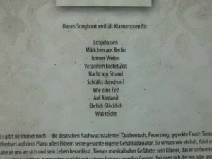 Tiemo Hauer - Losgelassen Songbook Notenbuch Piano Vocal