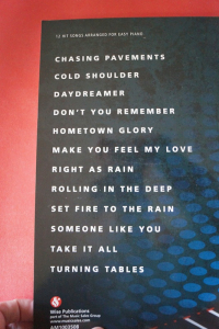 Adele - Best of for Easy Piano Songbook Notenbuch Vocal Easy Piano