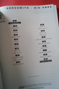 Aerosmith - Big Ones Songbook Notenbuch Vocal Guitar