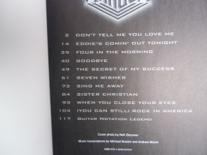 Night Ranger - Best of Songbook Notenbuch Vocal Guitar