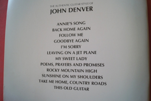 John Denver - The Guitar Style of Songbook Notenbuch Vocal Guitar