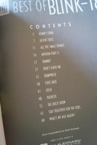 Blink 182 - Best of Songbook Notenbuch Vocal Drums