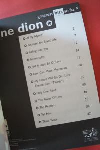 Celine Dion - Greatest Hits so far Songbook Notenbuch Piano Vocal Guitar PVG