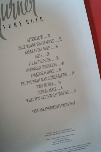 Tina Turner - Break Every Rule Songbook Notenbuch Piano Vocal Guitar PVG