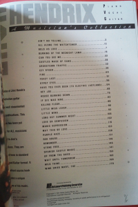 Jimi Hendrix - A Musician´s Collection Songbook Notenbuch Piano Vocal Guitar PVG