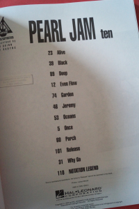 Pearl Jam - Ten Songbook Notenbuch Vocal Guitar