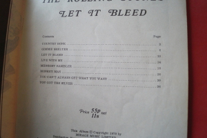 Rolling Stones - Let it Bleed Songbook Notenbuch Piano Vocal Guitar PVG