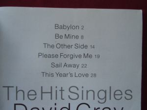 David Gray - The Hit Singles Songbook Notenbuch Piano Vocal Guitar PVG