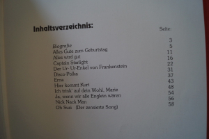 Frank Zander - Das Songbook Songbook Notenbuch Piano Vocal Guitar PVG