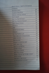 Beach Boys - Spirit of America Songbook Notenbuch Piano Vocal Guitar PVG