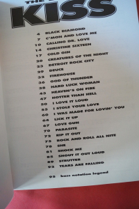 Kiss - The Best of Songbook Notenbuch Vocal Bass