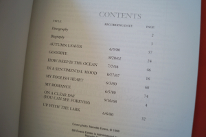 Bill Evans - Plays Standards Songbook Notenbuch Piano