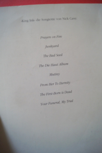 Nick Cave - King Ink Songbook Vocal (nur Texte)