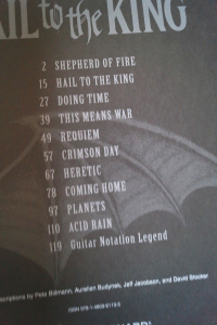 Avenged Sevenfold - Hail to the King Songbook Notenbuch Vocal Guitar